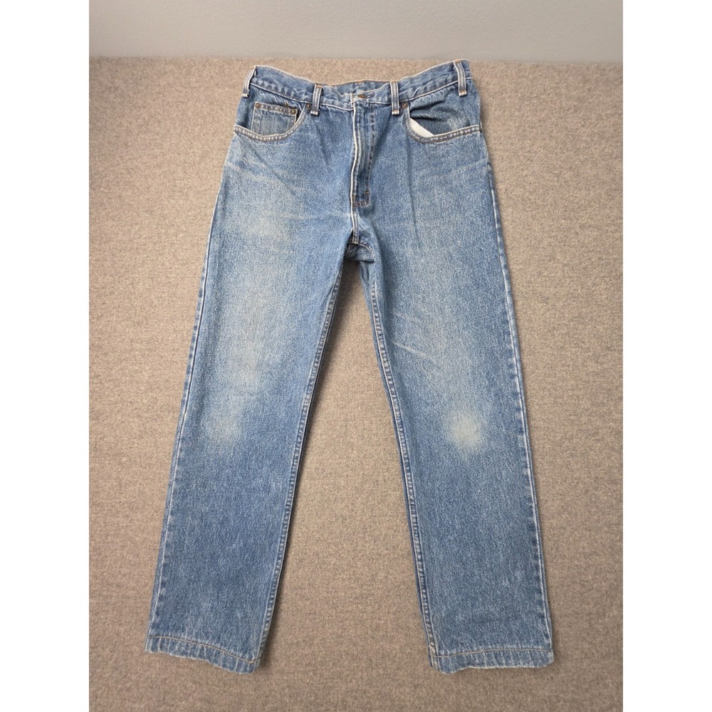 Vintage 90s GAP Work Force Jeans Mens 34x33 Blue Denim 5-Pockets Straight Leg